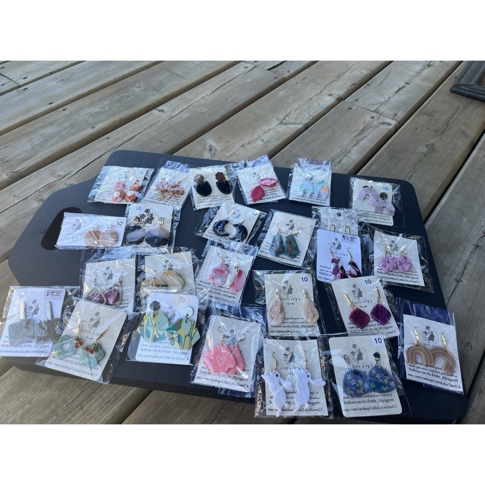 For ResellHandmPolymer Clay earrings lot  -3  Unique 25 Pcs  Stainless Steel